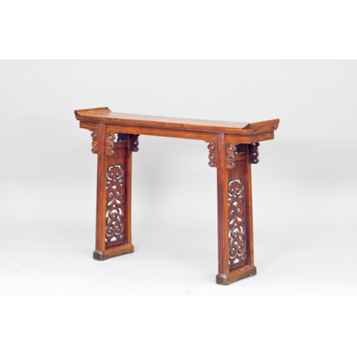 A Huanghuali Wood Altar Table with Flanges